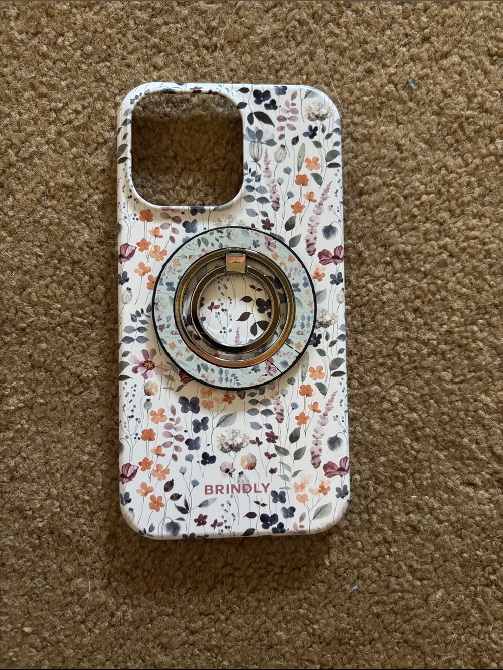 Brindley Floral White Phone Case with Ring Grip. Apple iphone 14 Pro Max